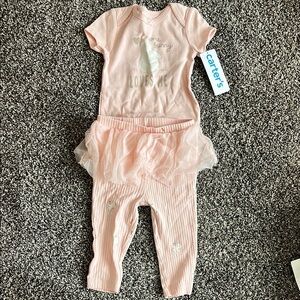 Carter's Pink Baby Outfit with Bunny Print